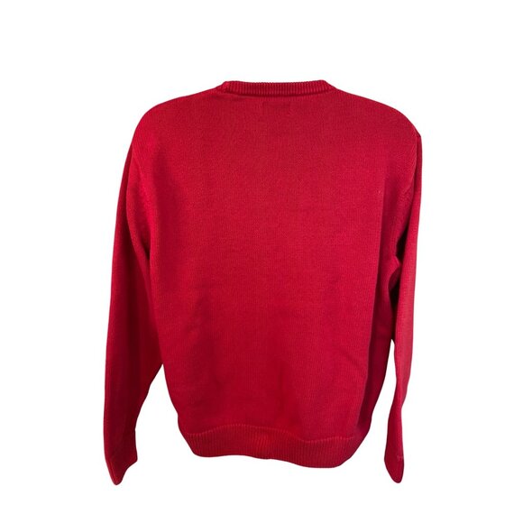 CHAPS Mens Sweater XL Red Crew Neck Bold Urban Style Classic Preppy - Picture 3 of 9
